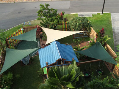 Shelters in a playground Shelters in a playground