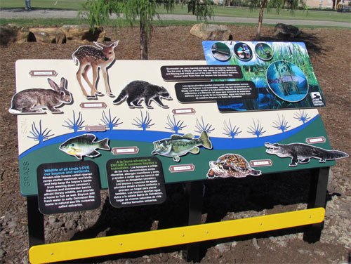 Information panel in Shade Lane Park Information panel in Shade Lane Park