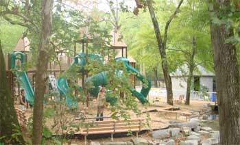 A playground in the woods