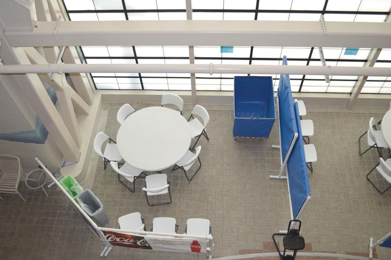 Cabana at an aquatics facility Cabana at an aquatics facility