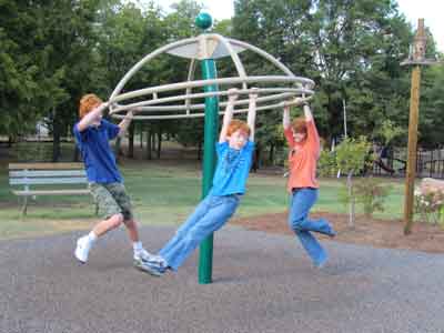 Family play at the playground Family play at the playground