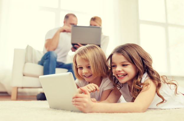 Children using smartphones and tablets. Children using smartphones and tablets.