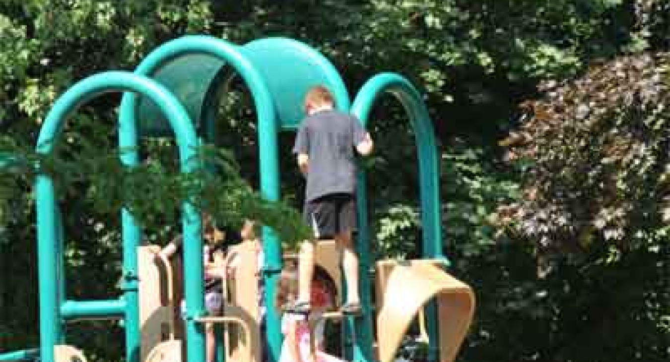 Risk taking play on playground equipment