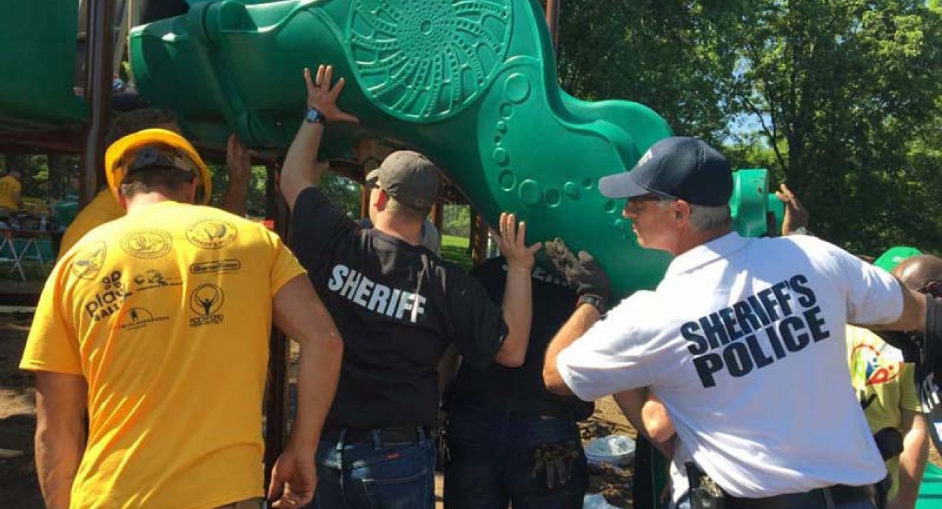 Rockford Sheriff's Department volunteer to help build playground